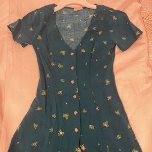 Green Floral Midi Dress